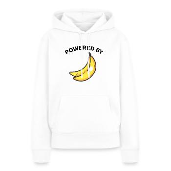 Powered by Banane Vegan Vegetarisch Pflanzen Power - Frauen Premium Bio Hoodie - Weiß - Vorne - Julia (174cm)