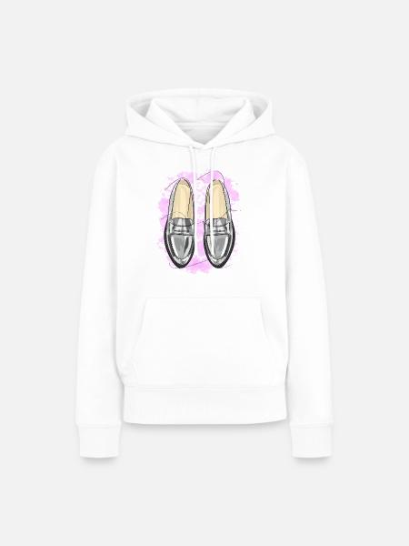 Stylische Schuhe - Frauen Premium Bio Hoodie - Weiß