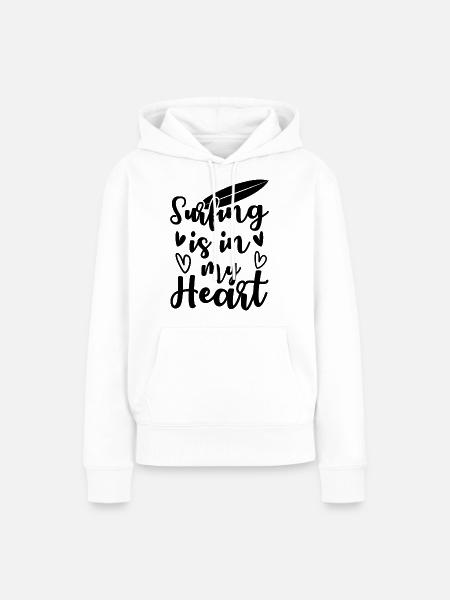 Surfing - Frauen Premium Bio Hoodie - Weiß