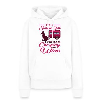 Hunde Camping Und Wein Wohnwagen Urlaub Geschenk - Frauen Premium Bio Hoodie - Weiß - Vorne - Julia (174cm)