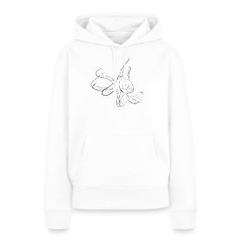 Calamar - one line drawing - Sweat à capuche Premium bio Femme - blanc - Devant - Julia (174cm)
