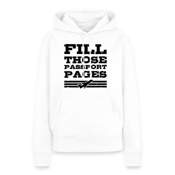 Travel - Frauen Premium Bio Hoodie - Weiß - Vorne - Julia (174cm)