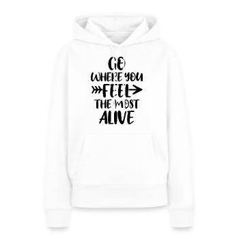 Travel - Frauen Premium Bio Hoodie - Weiß - Vorne - Julia (174cm)