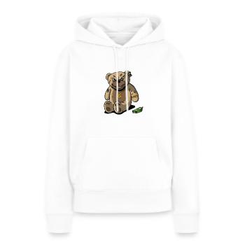 Teddy Stofftier Reich Teddybär wohlhabend - Frauen Premium Bio Hoodie - Weiß - Vorne - Julia (174cm)