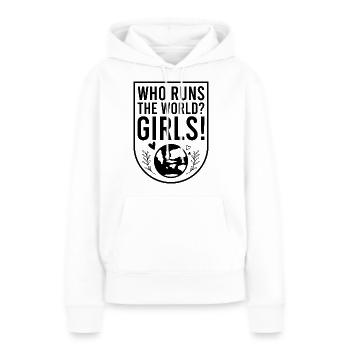 féminisme - Sweat à capuche Premium bio Femme - blanc - Devant - Julia (174cm)