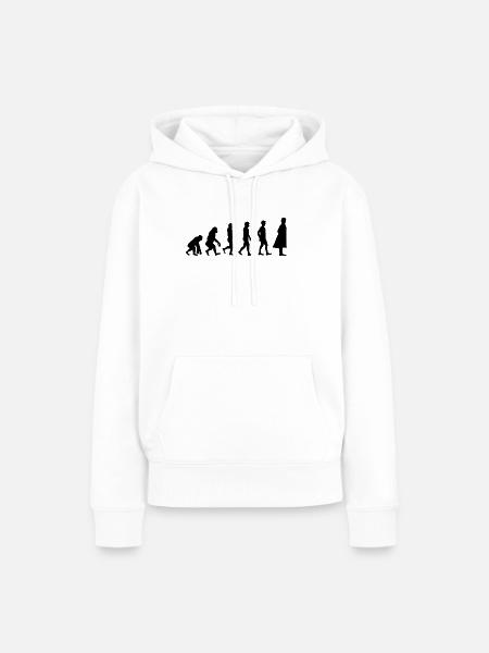 Evolution Sherlock - Frauen Premium Bio Hoodie - Weiß