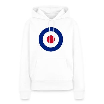 Target, roundel - Frauen Premium Bio Hoodie - Weiß - Vorne - Julia (174cm)