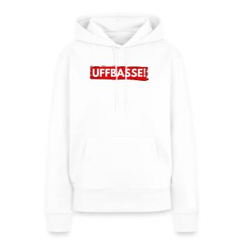 UFFBASSE ! DIALEKT ! AUFPASSEN ! PFÄLZISCH BADISCH - Frauen Premium Bio Hoodie - Weiß - Vorne - Julia (174cm)
