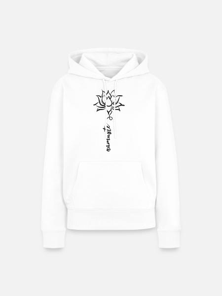 Namaste - Frauen Premium Bio Hoodie - Weiß