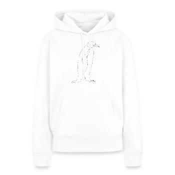 Pinguin Zeichnung - Frauen Premium Bio Hoodie - Weiß - Vorne - Julia (174cm)