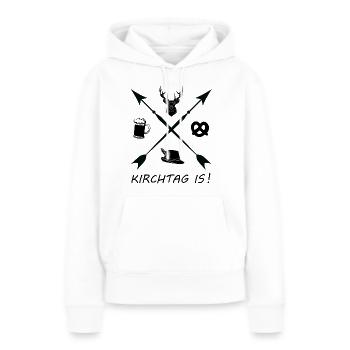 Le jour de l’église - Sweat à capuche Premium bio Femme - blanc - Devant - Julia (174cm)