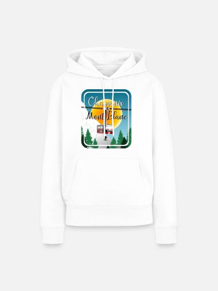 Skiing Mont Blanc - Frauen Premium Bio Hoodie - Weiß