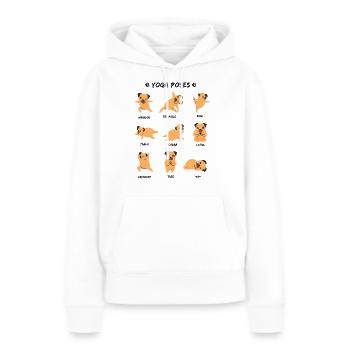 Poses de yoga - Sweat à capuche Premium bio Femme - blanc - Devant - Julia (174cm)