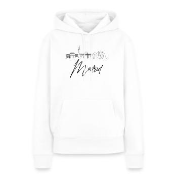 Madrid - Sweat à capuche Premium bio Femme - blanc - Devant - Julia (174cm)