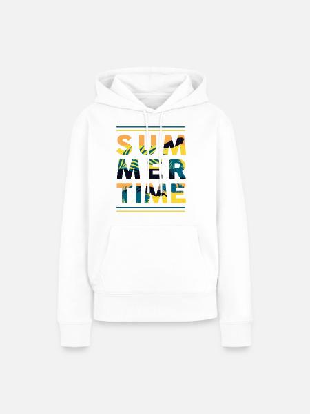 Sommerzeit - Frauen Premium Bio Hoodie - Weiß
