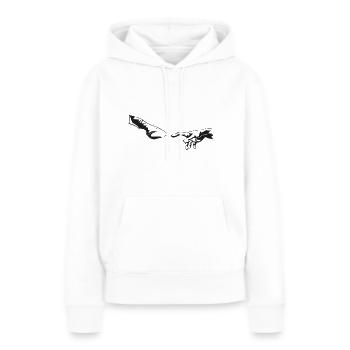 Pferde hufe hand - Frauen Premium Bio Hoodie - Weiß - Vorne - Julia (174cm)
