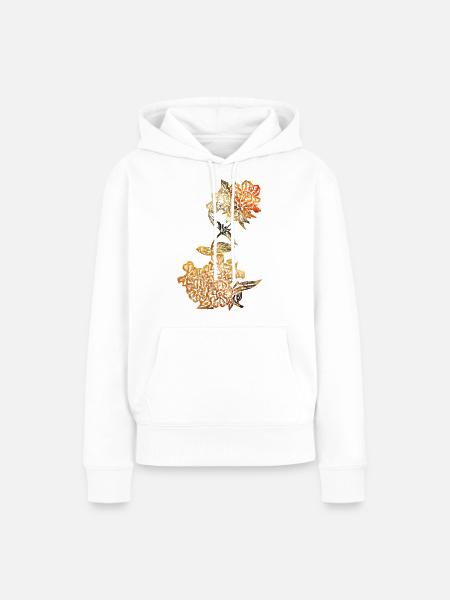 Blume Golden - Frauen Premium Bio Hoodie - Weiß