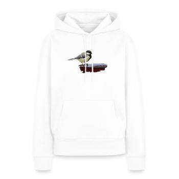 Mésanges mésanges de charbon - Sweat à capuche Premium bio Femme - blanc - Devant - Julia (174cm)