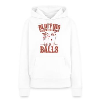 POKER BLUFF Kartenspieler Geschenk - Frauen Premium Bio Hoodie - Weiß - Vorne - Julia (174cm)