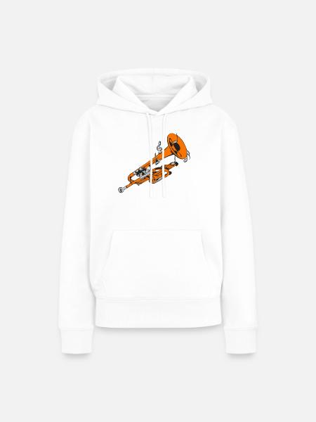 Blasinstrument - Frauen Premium Bio Hoodie - Weiß