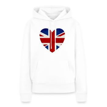 Heart UK Britain - Sweat à capuche Premium bio Femme - blanc - Devant - Julia (174cm)