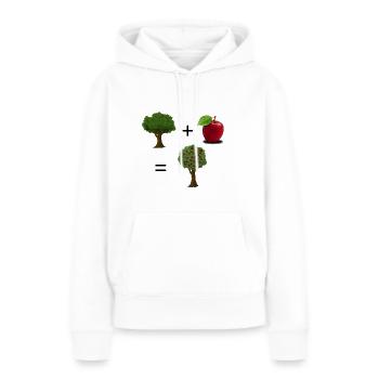 Plante + pomme = pommier - Sweat à capuche Premium bio Femme - blanc - Devant - Julia (174cm)