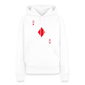 Kartenspiel Karo Ass - Frauen Premium Bio Hoodie - Weiß - Vorne - Julia (174cm)