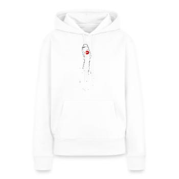 Sexy décolleté décolleté seins dessin - Sweat à capuche Premium bio Femme - blanc - Devant - Julia (174cm)