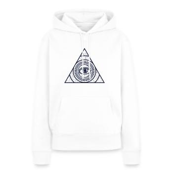Illuminati Auge - Frauen Premium Bio Hoodie - Weiß - Vorne - Julia (174cm)