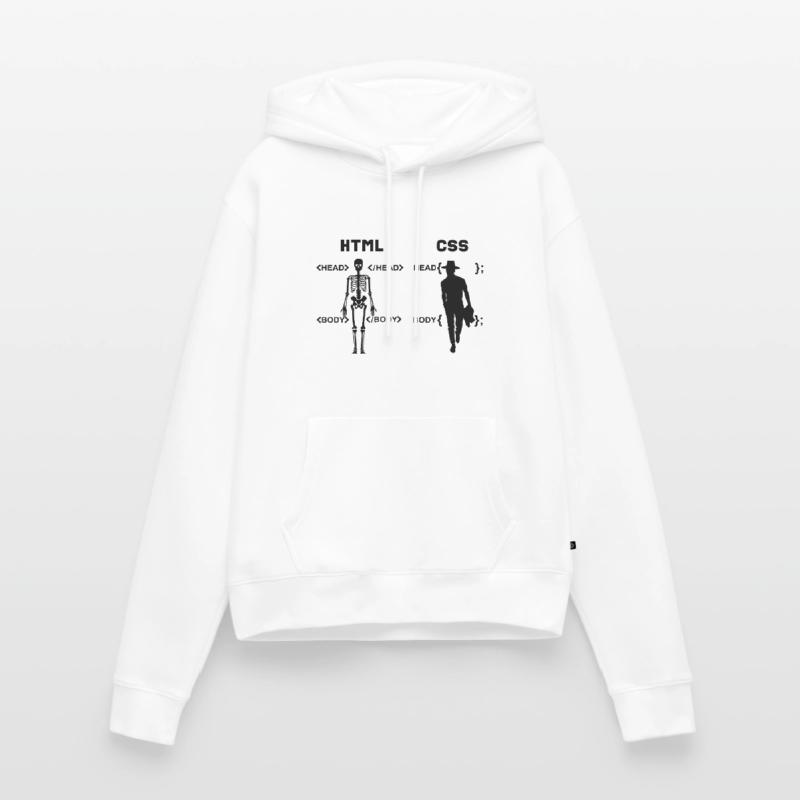HTML vs CSS Programmiersprache Frauen Premium Bio Hoodie