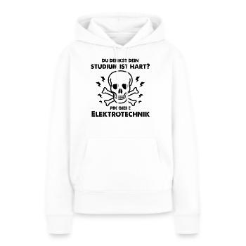 Elektrotechnik Studium - Frauen Premium Bio Hoodie - Weiß - Vorne - Julia (174cm)