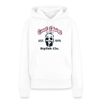 Hipster - Sweat à capuche Premium bio Femme - blanc - Devant - Julia (174cm)