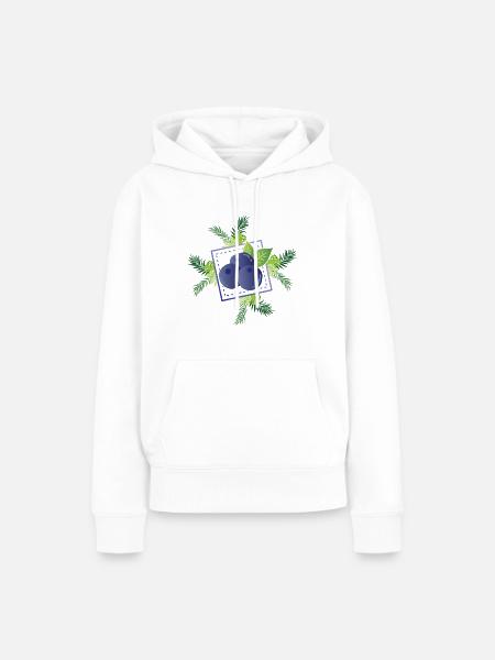 Blaubeeren - Frauen Premium Bio Hoodie - Weiß