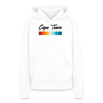Vintage 70s 80s Style Cape Town South Africa Retro - Sweat à capuche Premium bio Femme - blanc - Devant - Julia (174cm)