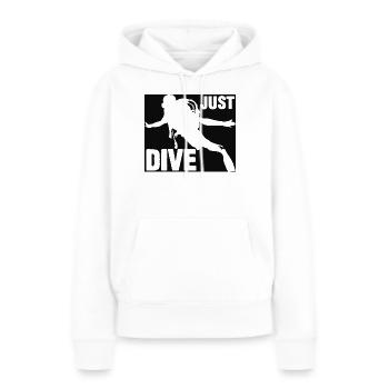 Just Dive Diver - Frauen Premium Bio Hoodie - Weiß - Vorne - Julia (174cm)