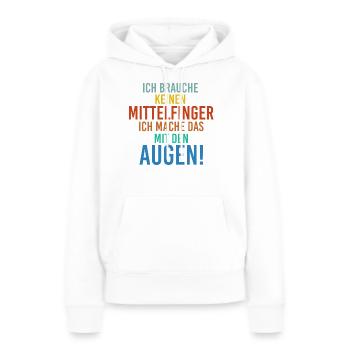 Sprüche Mittelfinger - Frauen Premium Bio Hoodie - Weiß - Vorne - Julia (174cm)