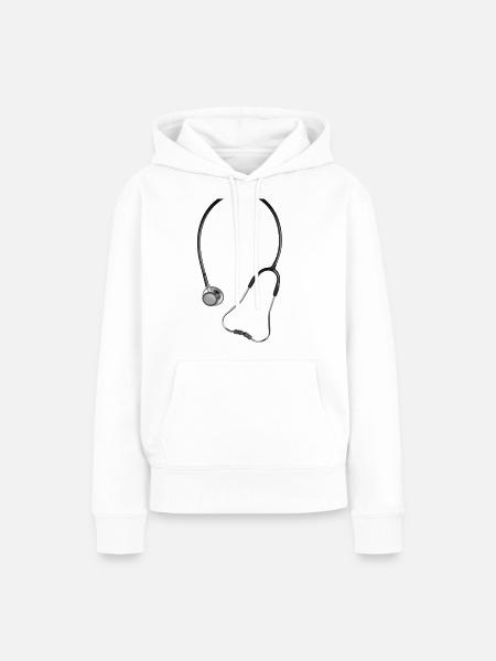 Realistischer Stethoskop - Frauen Premium Bio Hoodie - Weiß