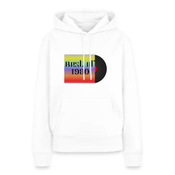 meilleur disque vinyle de 1980 - Sweat à capuche Premium bio Femme - blanc - Devant - Julia (174cm)