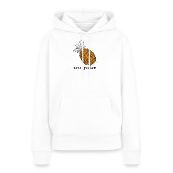 ananas - Sweat à capuche Premium bio Femme - blanc - Devant - Julia (174cm)