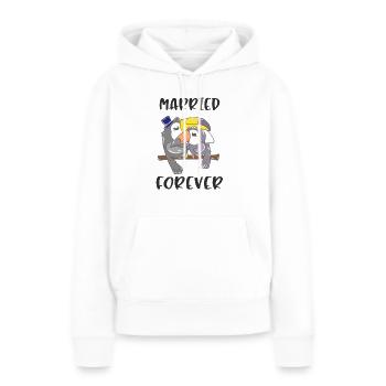 Mariage mariage mariage mariage marié - Sweat à capuche Premium bio Femme - blanc - Devant - Julia (174cm)