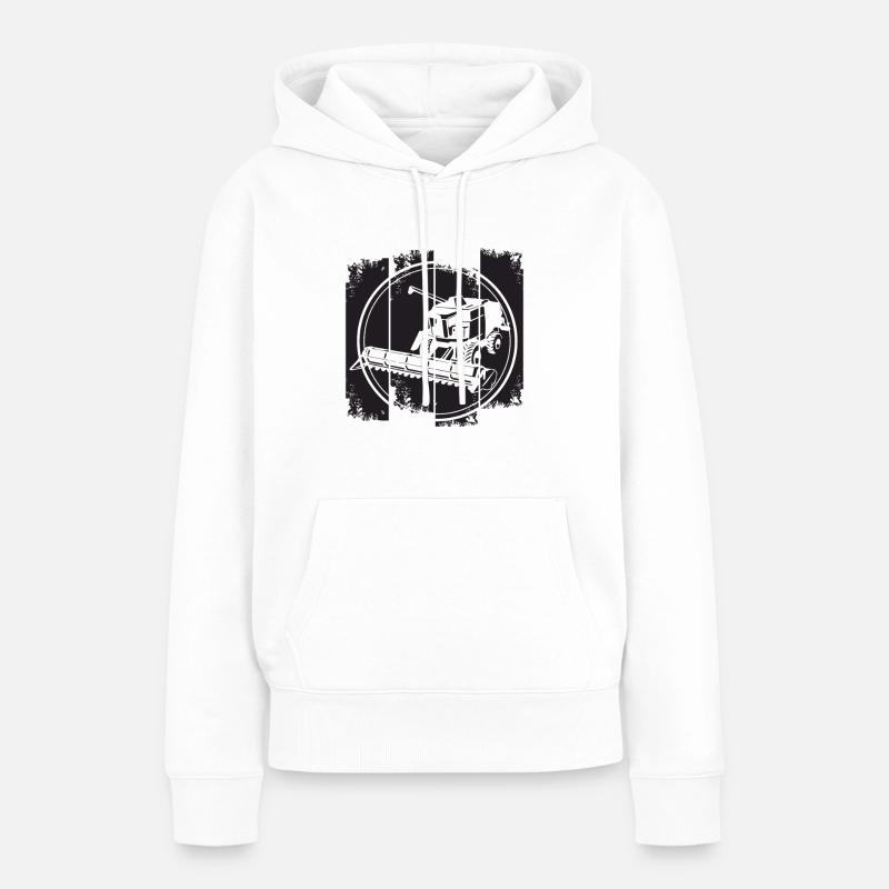 Moissonneuses-batteuses - Sweat à capuche Premium bio Femme - blanc