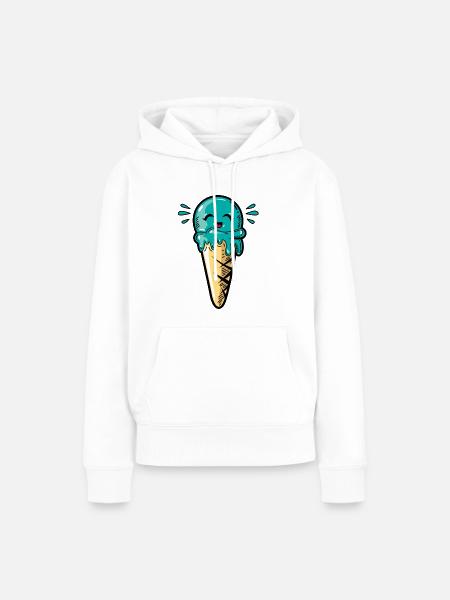 Kawaii Eis Eiskugel - Frauen Premium Bio Hoodie - Weiß