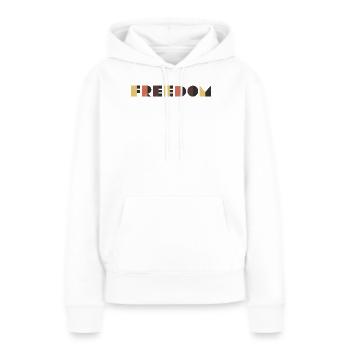 Freiheit - Frauen Premium Bio Hoodie - Weiß - Vorne - Julia (174cm)