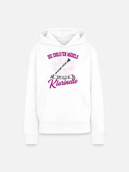 Klarinetten Klarinette Mädchen Geschenkidee - Frauen Premium Bio Hoodie - Weiß