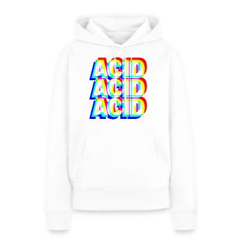 Acid House Techno Raver DJ Festival Party Gift - Sweat à capuche Premium bio Femme - blanc - Devant - Julia (174cm)