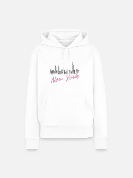 New York - Frauen Premium Bio Hoodie - Weiß