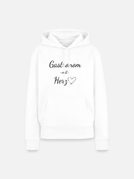 Gastronom mit Herz - Frauen Premium Bio Hoodie - Weiß