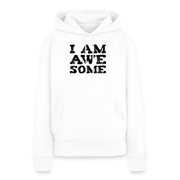 Je suis génial - je suis génial - Sweat à capuche Premium bio Femme - blanc - Devant - Julia (174cm)