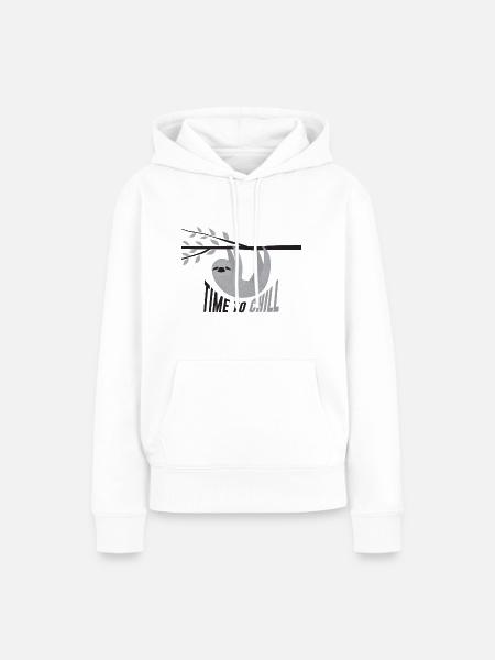Sloth - Frauen Premium Bio Hoodie - Weiß