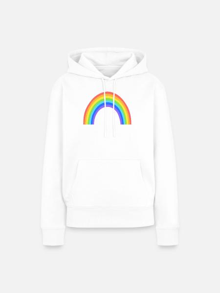 Rainbow - Frauen Premium Bio Hoodie - Weiß